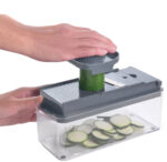 Metaltex 12-in-1 groente- en fruitsnijder Slice-Cube, grijs