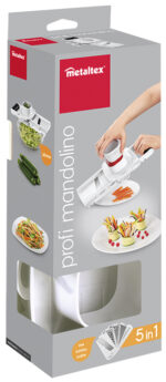Metaltex Professionele Mandoline met 5 Inzetstukken - Wit