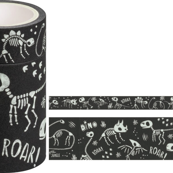 HEYDA Decoratieve Plakband Glow in the Dark Dinosaurussen