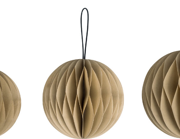Honingraat decoratieset 'Honingraat ballen', naturel