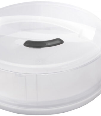 Metaltex taartcontainer hoogteverstelling wit transparant