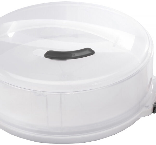 Metaltex taartcontainer hoogteverstelling wit transparant