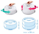 Metaltex taartcontainer hoogteverstelling wit transparant