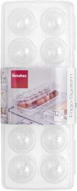 Metaltex eierbox transparant voor 12 eieren met deksel