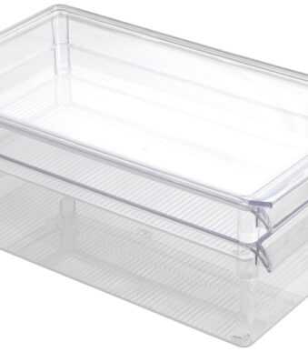 Metaltex koelkast organizer groot met deksel transparant