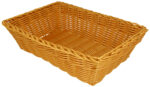 Metaltex broodmandje rechthoekig kunststofvlechtwerk beige