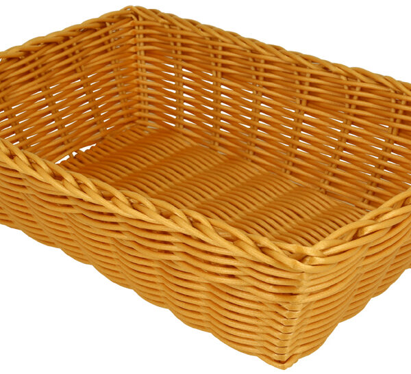 Metaltex broodmandje rechthoekig kunststofvlechtwerk beige