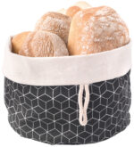 Metaltex broodmand opvouwbaar katoen zwart/beige