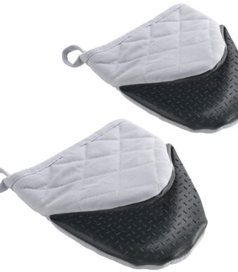 Metaltex ovenhandschoenen antislip, 2 stuks, grijs/zwart