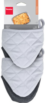 Metaltex ovenhandschoenen antislip, 2 stuks, grijs/zwart