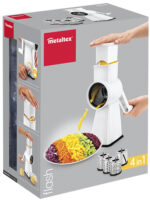 Metaltex keukenrasp Flash met 4 inzetstukken, wit/RVS