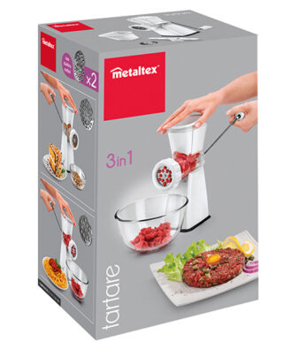 Metaltex vleesmolen Tartare kunststof/RVS wit