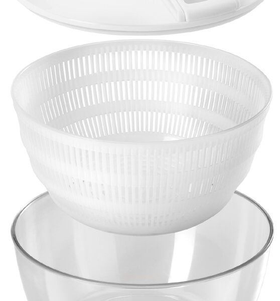 Metaltex saladeslinger met koordmechanisme, wit, 4 liter