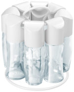 Metaltex kruidenrek draaiend wit - 8 glazen potjes inclusief etiketten