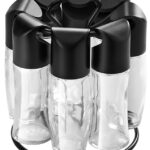 Metaltex kruidenrek draaibaar zwart met 8 glazen potjes