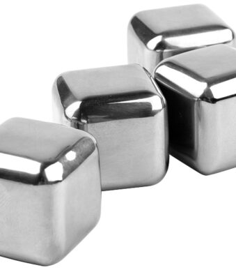 Metaltex Herbruikbare IJsblokjes Set - Roestvrij Staal 4 Stuks