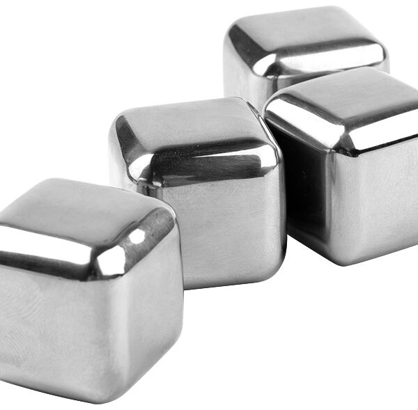 Metaltex Herbruikbare IJsblokjes Set - Roestvrij Staal 4 Stuks