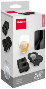 Metaltex ijsblokjesvorm siliconen voor 2 ballen zwart