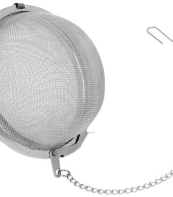 Metaltex theezeef met ketting, diameter 75 mm, roestvrij staal