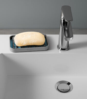 Metaltex zeephouder Gravity-Soap grijs