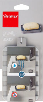 Metaltex zeephouder Gravity-Soap grijs