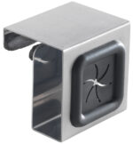 Metaltex handdoekhouder voor kastdeur, vierkant, zilver/grijs