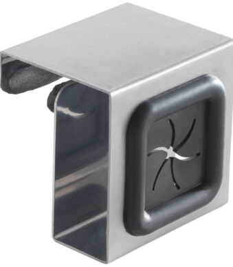 Metaltex handdoekhouder voor kastdeur, vierkant, zilver/grijs