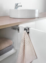 Metaltex handdoekhouder voor kastdeur, vierkant, zilver/grijs