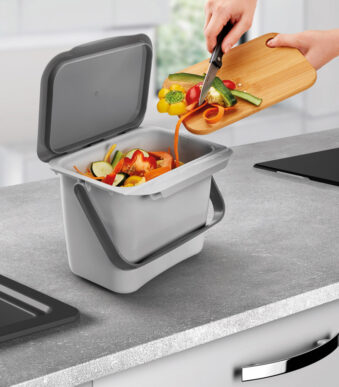 Metaltex Bio-Afvalemmer Bintex met deksel 4L grijs