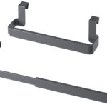 Metaltex handdoekhouder uitschuifbaar grijs voor kastdeur