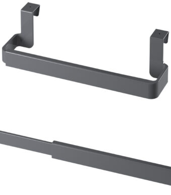 Metaltex handdoekhouder uitschuifbaar grijs voor kastdeur