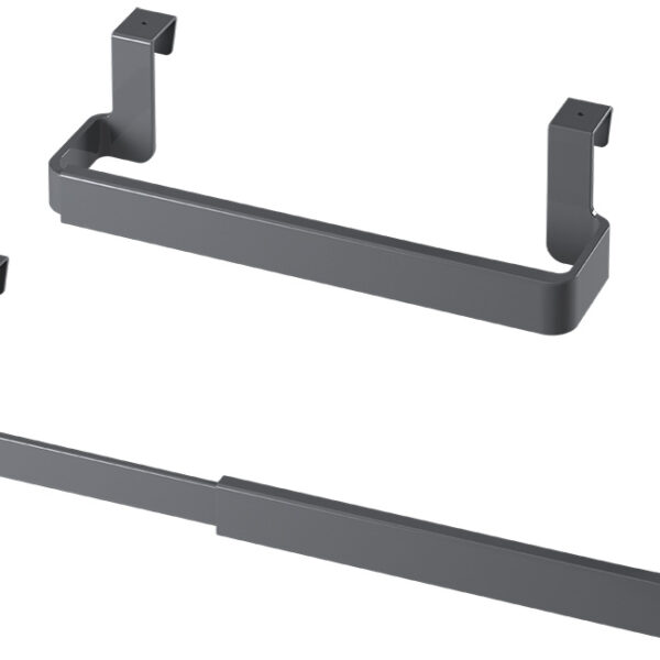 Metaltex handdoekhouder uitschuifbaar grijs voor kastdeur