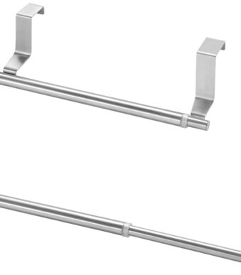 Metaltex handdoekhouder uitschuifbaar edelstaal voor kastdeur