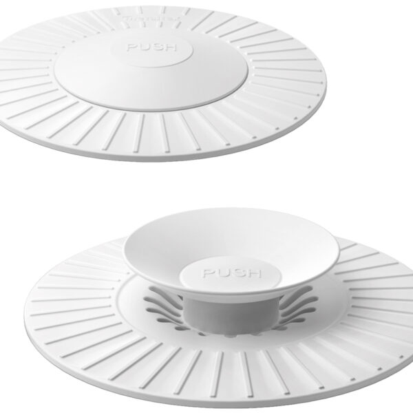 Metaltex universele afvoer afdekking siliconen wit