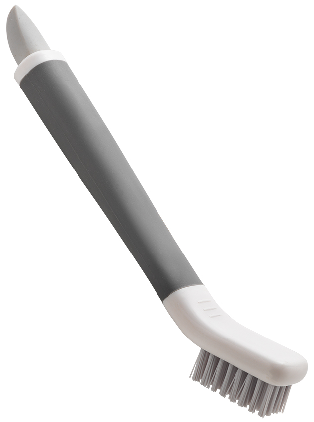 Metaltex 2-in-1 voegenborstel en schraper, wit/grijs Metaltex 2-in-1 voegenborstel en schraper, wit/grijs