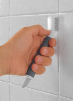 Metaltex 2-in-1 voegenborstel en schraper, wit/grijs