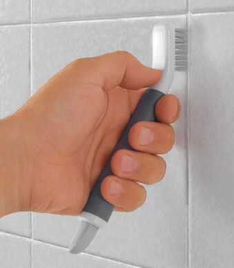 Metaltex 2-in-1 voegenborstel en schraper, wit/grijs