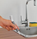 Metaltex 2-in-1 voegenborstel en schraper, wit/grijs