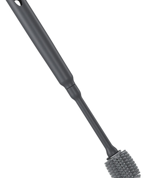 Metaltex flessenborstel uitschuifbaar 30-40cm met siliconenborstels grijs