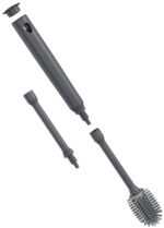 Metaltex flessenborstel uitschuifbaar 30-40cm met siliconenborstels grijs