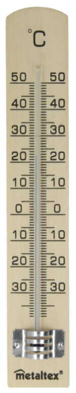 Metaltex binnenthermometer van beukenhout bruin