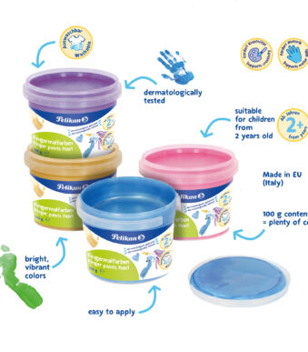 Pelikan vingerverf parelkleuren, 4-delige set