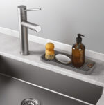 Metaltex siliconen spoelbakorganizer Tidy-Mat grijs 23cm