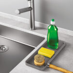 Metaltex siliconen spoelbakorganizer Tidy-Mat XL grijs