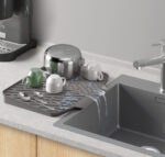 Metaltex afdruipmat Gravity-Duo rubber grijs 40x33cm