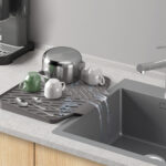 Metaltex afdruipmat Gravity-Duo rubber grijs 40x33cm