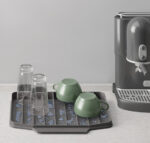 Metaltex afdruipmat Gravity-Duo rubber grijs 40x33cm