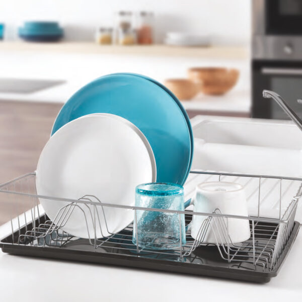 Metaltex afdruiprek Colonia PLUS met schaal, zilver/antraciet