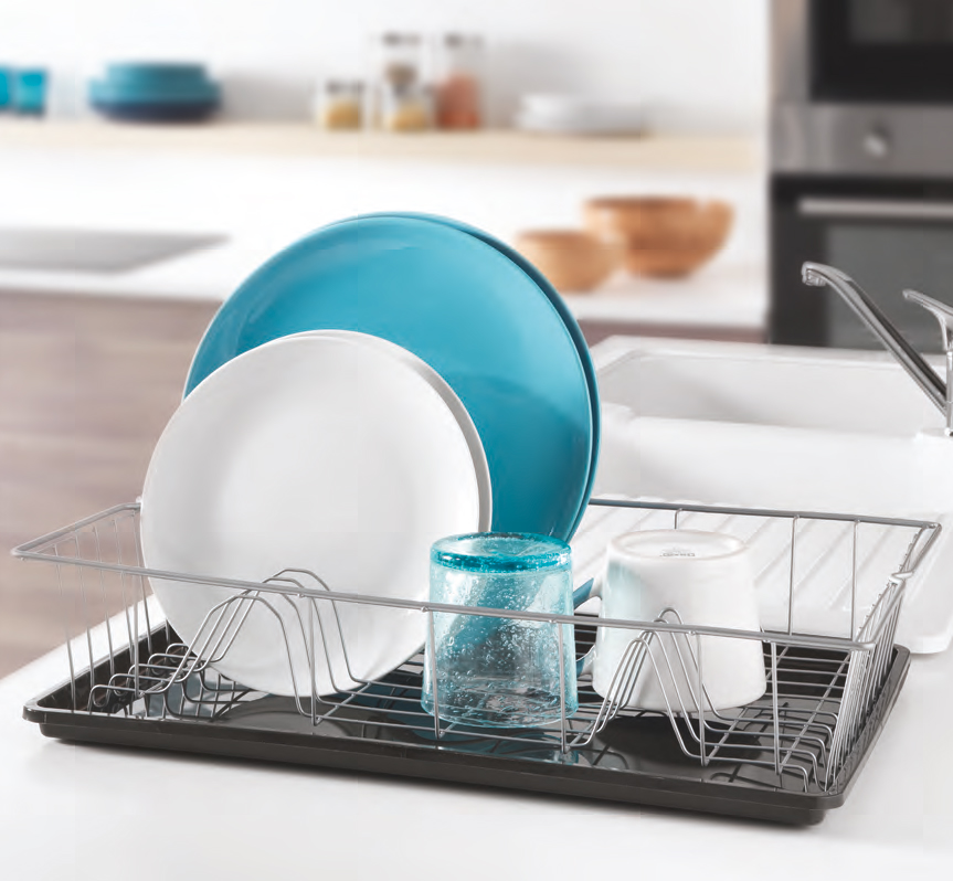 Metaltex afdruiprek Colonia PLUS met schaal, zilver/antraciet Metaltex afdruiprek Colonia PLUS met schaal, zilver/antraciet