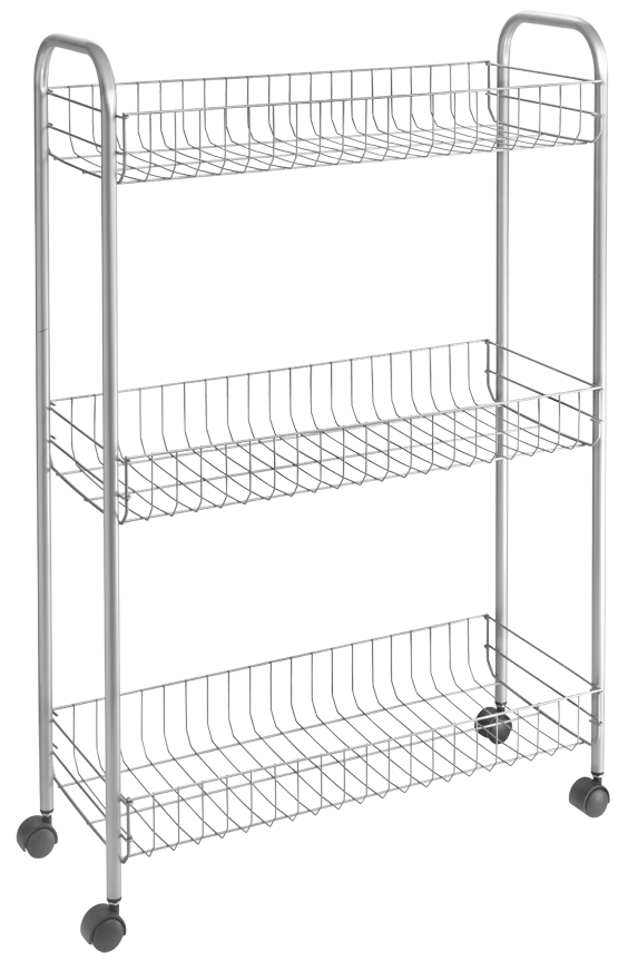 Metaltex serveerwagen Slim Deluxe 3 etages zilvermetallic Metaltex serveerwagen Slim Deluxe 3 etages zilvermetallic
